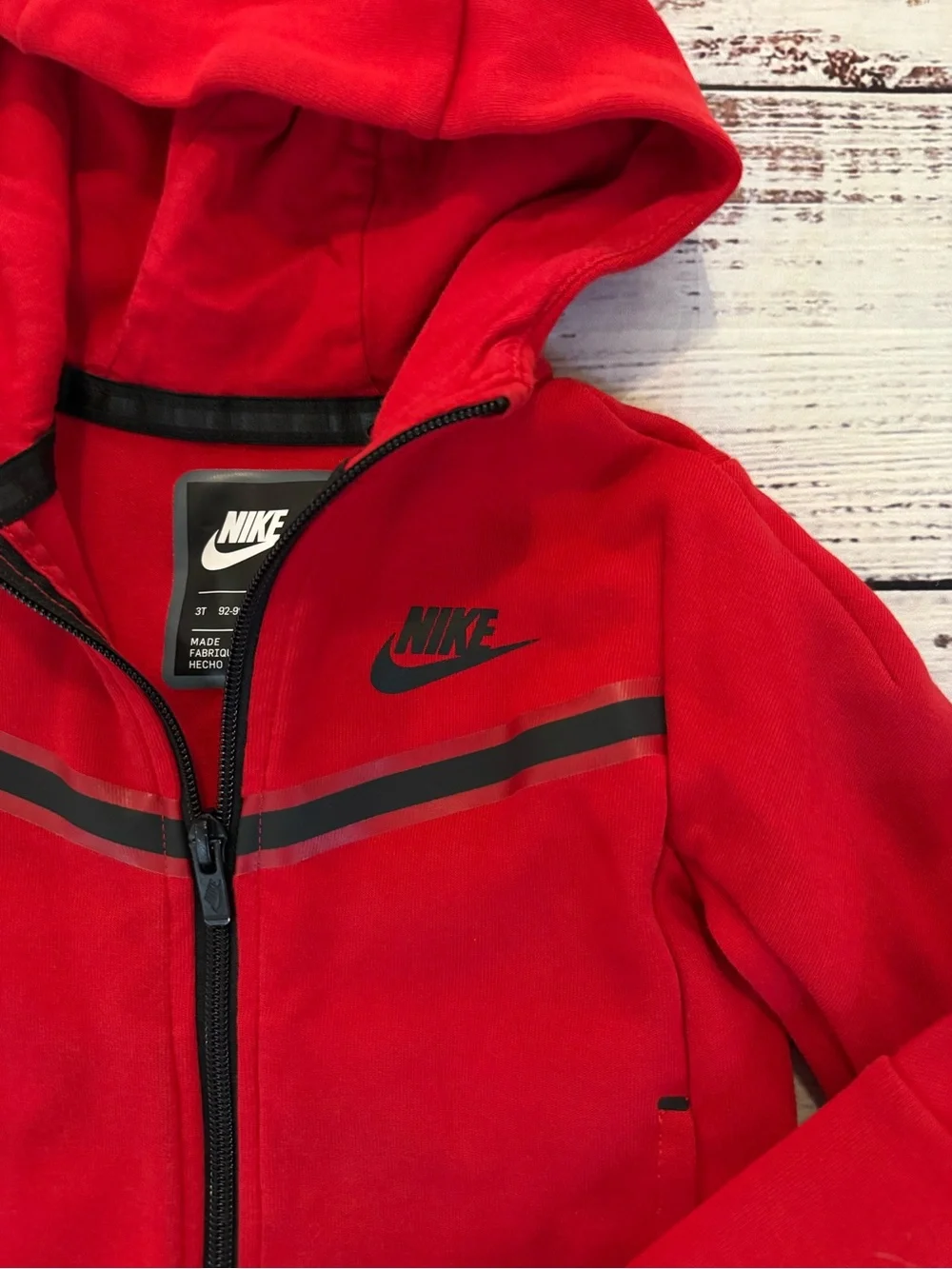 Nike Tech Fleece Jacket 3T Red Black